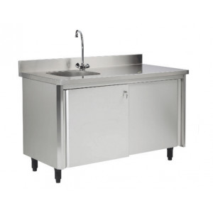 https://www.techni-contact.ovh/ressources/images/produits/merchandising/meuble-plonge-inox-a-portes-coulissantes-9454552-1.jpg - Matière : inox AISI 304L - Dim(L x l x H) :1200 x 700 x 900 mm- 1 Cuve à droite ou à gauche