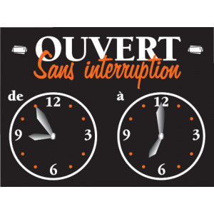 https://www.techni-contact.ovh/ressources/images/produits/merchandising/panneau-horaires-d-ouverture-14874754-1.jpg - Vendu à l'unité - 15 x 10 cm - 2 cadrans