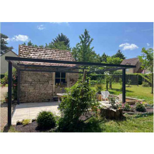 https://www.techni-contact.ovh/ressources/images/produits/merchandising/pergola-aluminium-bio-vegetal-93147187-1.jpg - Largeur : 6000 mm – 3 Poteaux – Aluminium