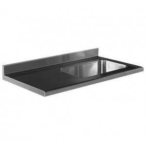 https://www.techni-contact.ovh/ressources/images/produits/merchandising/plan-de-travail-avec-bac-plonge-4578029-1.jpg - En inox AISI 304L- Dim (L x l) : 135 x 75 cm Bords anti-ruissellement