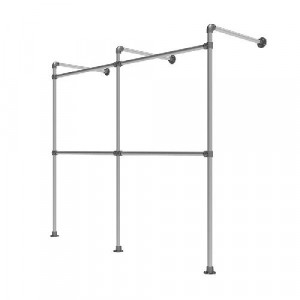 https://www.techni-contact.ovh/ressources/images/produits/merchandising/porte-vetements-mural-double-47422343-1.jpg - Longueur : 60 (x2) à 180 (x2) cm – Hauteur : 180 à 240 cm – En acier galvanisé