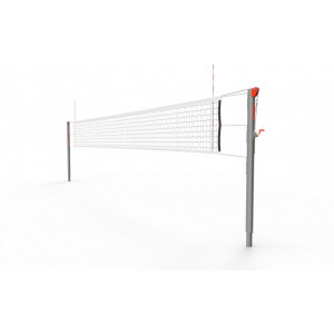 Poteaux de volley ball ovoïdes pour haut niveau en aluminium anodisé - Coulissant - Compétition classes A et B