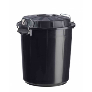 https://www.techni-contact.ovh/ressources/images/produits/merchandising/poubelle-de-rue-noir-bazi-green-97637372-1.jpg - Capacité : 50 à 95 L - Polyéthylène recyclé – Noir