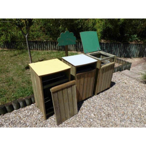 https://www.techni-contact.ovh/ressources/images/produits/merchandising/poubelle-tri-selectif-bois-16568391-1.jpg - Contenance 100 L - Dimensions (L x l x H) 54 x 50 x 95 cm - Mât avec panneau gravé