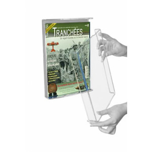 https://www.techni-contact.ovh/ressources/images/produits/merchandising/presentoir-mural-plexi-9116580-1.jpg - Dimensions: 30/21 cm (Taille A4) - Capacité 2.5 cm - Fixation murale