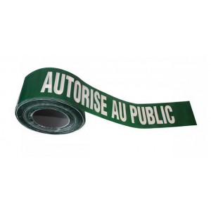 https://www.techni-contact.ovh/ressources/images/produits/merchandising/rubalise-autorise-au-public-31788183-1.jpg - Polyéthylène - Largeur : 75 mm - Longueur : 250 m - Message : Autorisé au public