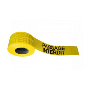 https://www.techni-contact.ovh/ressources/images/produits/merchandising/rubalise-passage-interdit-19768342-1.jpg - Polyéthylène - Largeur : 75 mm - Longueur : 250 m - Message : Passage interdit