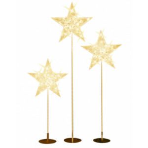 https://www.techni-contact.ovh/ressources/images/produits/merchandising/set-de-3-etoiles-lumineuses-dorees-34174441-1.jpg - Eclairage LED - Hauteur : 140, 185 et 230 cm