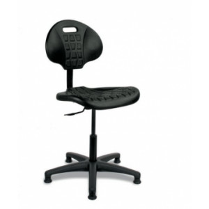 https://www.techni-contact.ovh/ressources/images/produits/merchandising/siege-atelier-polyurethane-fixe-noir-15652386-1.jpg - Hauteur d'assise de 420 à 850 mm - Synchrone - Polyuréthane noir