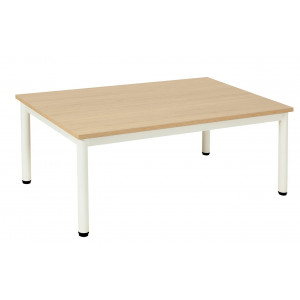 https://www.techni-contact.ovh/ressources/images/produits/merchandising/table-basse-monobloc-pieds-ronds-39212137-1.jpg - Plateau en mélaminé - Piètement métallique - Dim.100 x 60 cm