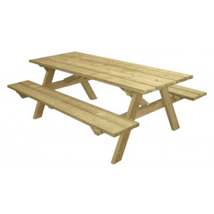 https://www.techni-contact.ovh/ressources/images/produits/merchandising/table-de-pique-nique-munich-7502641-1.jpg - Longueur plateau : 2000 ou 2300 mm - Pin traité autoclave - A poser