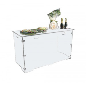 https://www.techni-contact.ovh/ressources/images/produits/merchandising/table-de-service-plexiglas-15311485-1.jpg - Plexiglas épaisseur 1 cm - Dimensions plateau : 150/75 cm - Hauteur : 91 cm