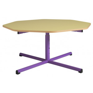 https://www.techni-contact.ovh/ressources/images/produits/merchandising/table-ecole-maternelle-octogonale-2728952-1.jpg - Réglable en tailles 1 à 4 - Plateau Octogonale : Ø 120 cm - Piètement central