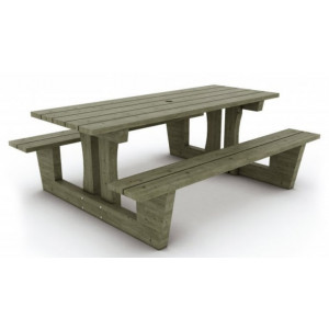 https://www.techni-contact.ovh/ressources/images/produits/merchandising/table-pique-nique-bois-traite-6150375-1.jpg - Longueur plateau : 2000 mm - Pin traité classe IV