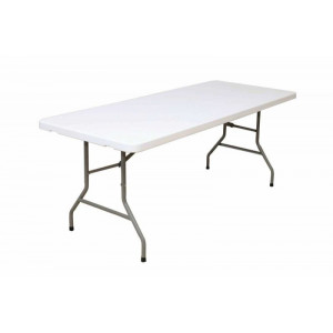 https://www.techni-contact.ovh/ressources/images/produits/merchandising/table-pliante-polyethylene-pehd-74815232-1.jpg - Table : 152x76 ou 152x76 cm - Piètement Ø 28,6 mm - Hauteur : 74 cm - Polyéthylène