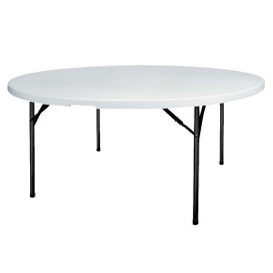https://www.techni-contact.ovh/ressources/images/produits/merchandising/table-ronde-pliante-de-collectivite-3058592-1.jpg - Diamètre : Ø 1220 à 1800 mm - Pliante et empilable - Plateau en polyéthylène 