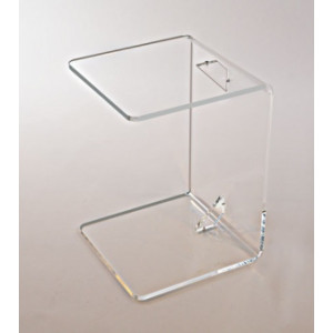https://www.techni-contact.ovh/ressources/images/produits/merchandising/tablette-de-canape-3057117-1.jpg - Plexiglas cristal de 10 mm d'épaisseur - Plateau : 30 x 30 cm - Hauteur : 42 cm
