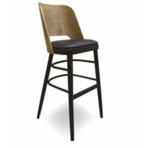 https://www.techni-contact.ovh/ressources/images/produits/merchandising/tabouret-bar-en-bois-pour-restaurant-42114152-1.jpg - Hauteur d'assise: 77 cm - Structure en hêtre bicolore - Dossier teinte Vintage