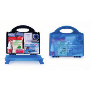 https://www.techni-contact.ovh/ressources/images/produits/merchandising/trousse-de-secours-pour-restaurant-33837452-1.jpg - Coffret en Polypro bleu ou vert - Métiers / Restauration - Support mural fourni