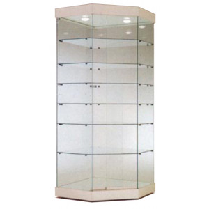 https://www.techni-contact.ovh/ressources/images/produits/merchandising/vitrine-d-angle-avec-6-etageres-en-verre-956864-1.jpg - 82 x 82 x 187H cm / 82 x 82 x 208H cm