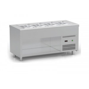 https://www.techni-contact.ovh/ressources/images/produits/merchandising/vitrine-refrigeree-de-self-service-2807885-1.jpg - Inox -  4°/ 10°C - Capacité : 3 à 6 GN 1/1