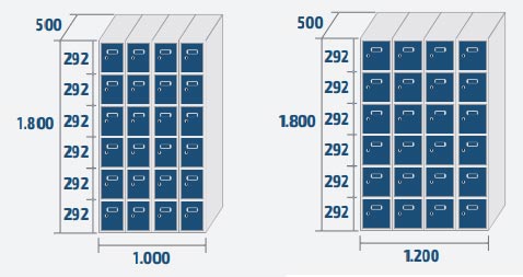 24 casiers (4 colonnes)