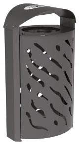 Corbeille avec couvercle <br> réhaussé et cendrier