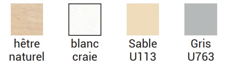 Coloris : Blanc, gris, beige ou hêtre naturel.
