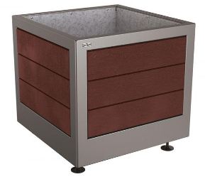 Acier et plastique recyclé - Habillage : plastique recyclé marron, épaisseur 25 mm