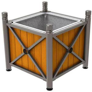 Bac acier amovible avec anneaux inclus