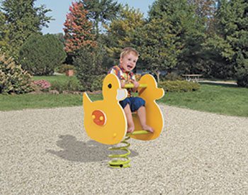 Modèle 7 : Canard<br>Ressort hélicoïdal : Ø 200 mm<br>Tube section : Ø 20 mm - hauteur 400 mm