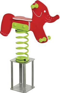 Modèle 1 : Éléphant<br>Ressort hélicoïdal : Ø 170 mm<br>Tube section Ø 18 mm - Hauteur 360 mm