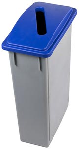 Corbeille et couvercle ouverture <br> Bleu