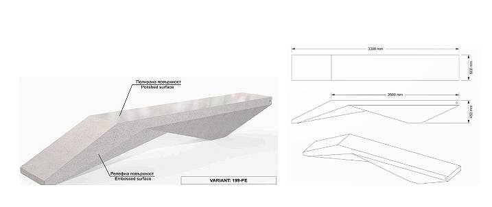 Schéma : PE: Agrégat poli surface - Côtés en relief