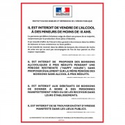 Affichage vente d'alcool