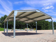 Abri bi-pente en kit 80m² - Dim. L10 x l8 x H3,35 m