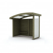 Abri bus en bois avec banc - L.2620 x P.1590 x H.2240 mm - Pin traité classe IV