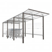 Abri chariots de supermarché à sceller -  Dim. L2500 x P5000 x H2710 mm