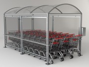Abri chariot pour supermarchés