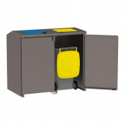 Abri conteneurs en acier galvanisé - Capacité 770 L - Dim. L1554 x H1400 x P943 mm