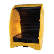 Abri de rétention fermé en polyéthylène pour le stockage de 4 fûts - Capacité 220 L