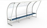 Abri de touche hauteur 2 m - Arrière polycarbonate translucide - Longueur de 1 à 6 m