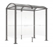 Abri fumeur en acier - Longueur : 2500 ou 5000 mm - Sur platines