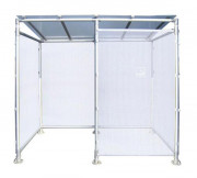 Abri fumeur en aluminium - L.2459 x P.2011 x H.2375 mm - Sur platines