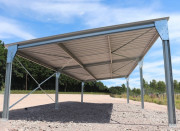 Abri métallique mono-pente en kit - 5,4x10x3m - 54m²