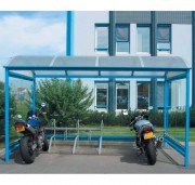 Abri deux roues en acier galvanisé - Capacité 6 à 12 motos ou 10 à 24 vélos