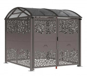 Abri vélos sécurisé avec tôle décorative - 6 places - largeur 2520 mm