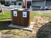 Cache conteneur en bois sur mesure