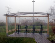 Abris vélos en bois toiture design