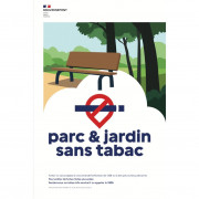 Affiche autocollante « parc et jardin sans tabac » - A4 ou A5